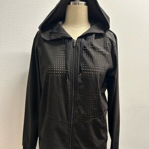 RBX Black Utility Jacket with Hood and Textured Design